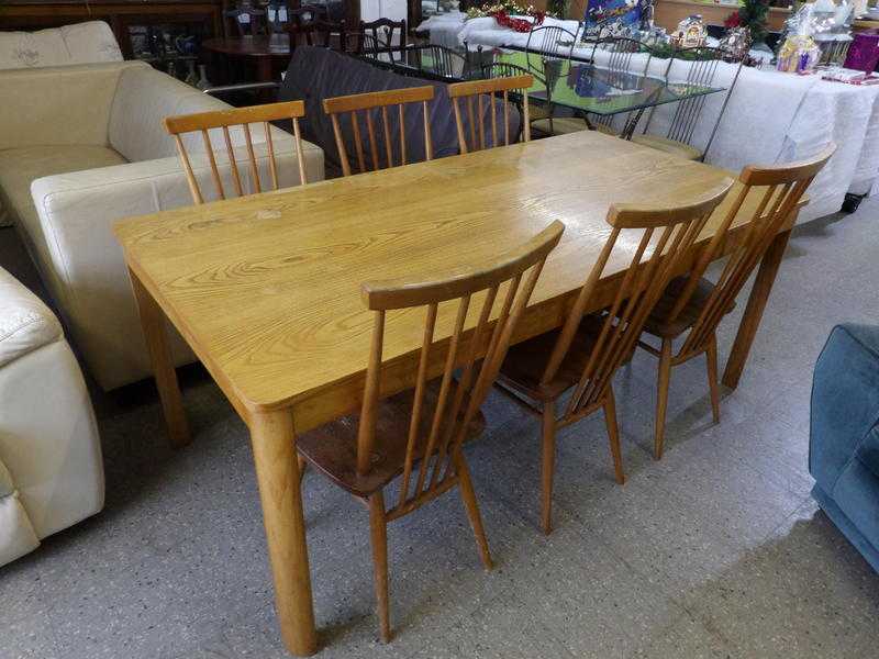 Solid pine Danish dining table - Local Delivery Service Available