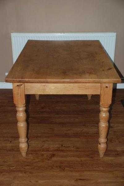 Solid pine dining room table and chairs