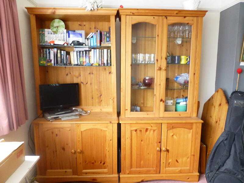 Solid pine display cabinet