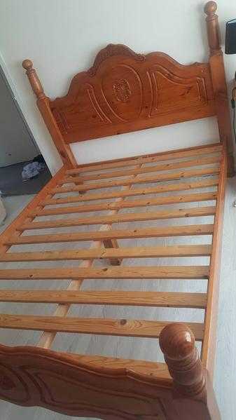 Solid pine double bed