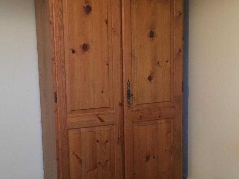 Solid pine double wardrobe