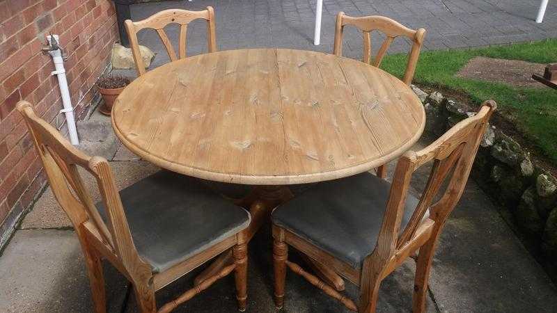 Solid Pine Table and 4 Chairs