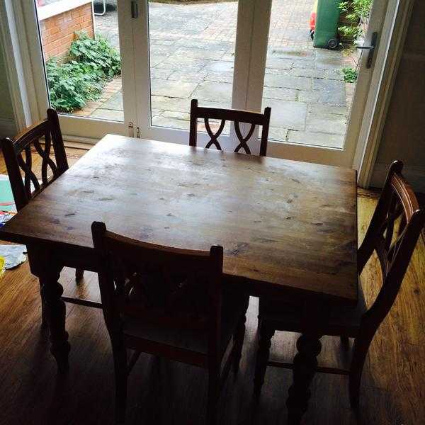 Solid pine table and chairs