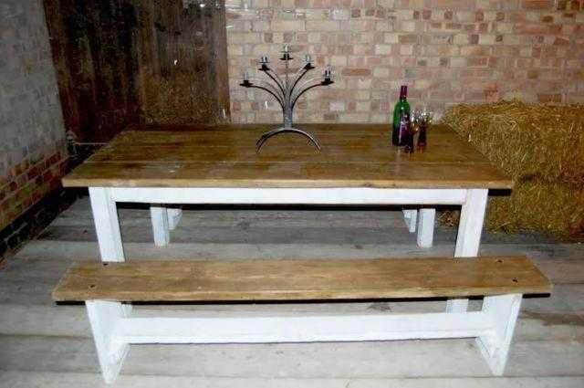 solid reclaimed wood dining table set