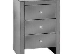 SOLID THREE DRAW BEDSIDE TABLE