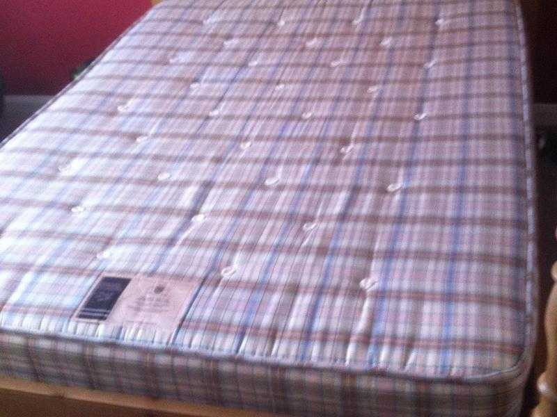 Solid timber frame double bed  new mattress 120 ono.