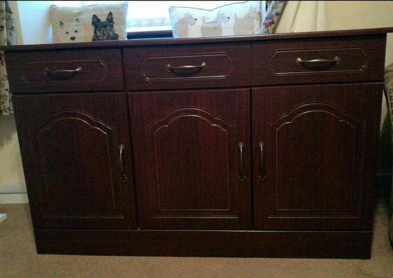 Solid veneer sideboard mahogany coloured