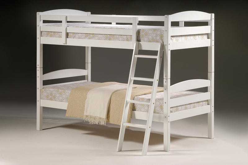 SOLID WHITE WOODEN BUNK BED - BRAND NEW