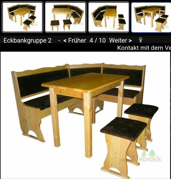 SOLID WOOD CORNER BENCH SET(BENCHTABLE2 MATCHING STOOLS)