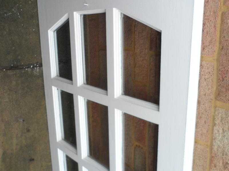 Solid wood door partially glazed