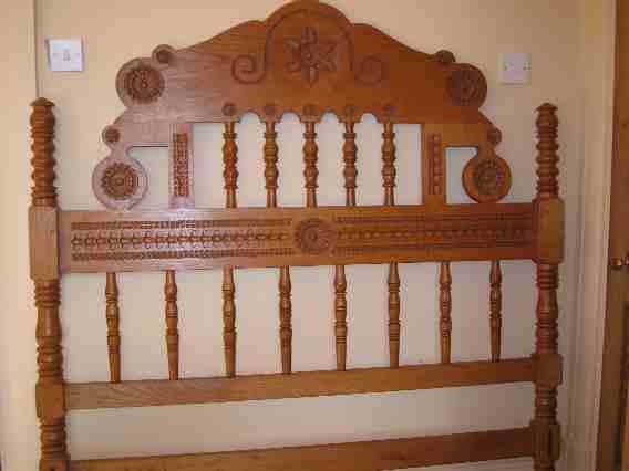 Solid wood hand made  Spanish double headboard