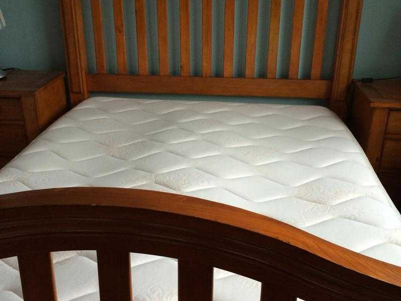 Solid wood king size bed frame