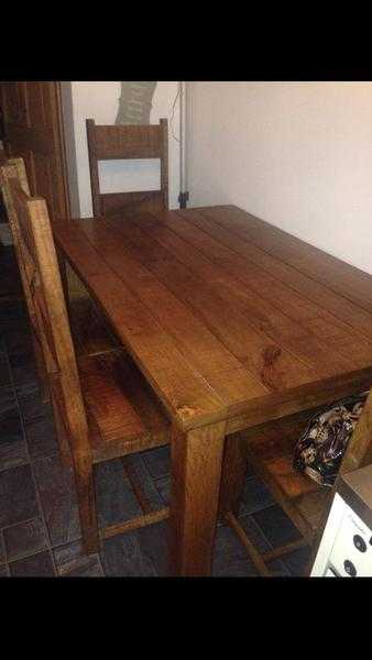 Solid wood table and 4 chairs