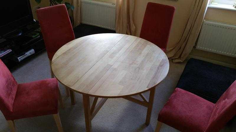 solid wood table set with 4 chairs