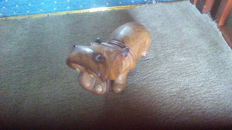 Solid Wooden Hippo