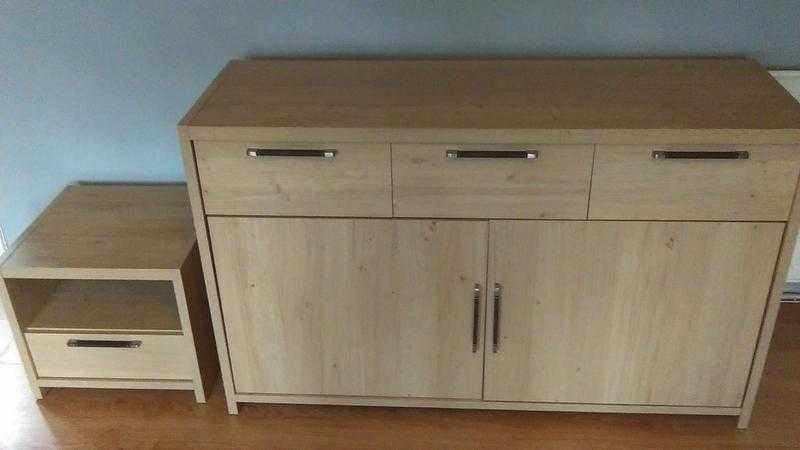 Solid wooden sideboard and table