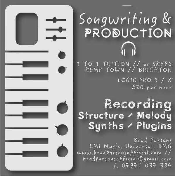 SONGWRITING  PRODUCTION  MUSIC  LESSONS  LOGIC PRO X  1 To 1 BEGINNERS  INTERMEDIATE