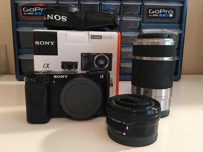 Sony a6000 Digital Camera w 16-50mm amp 55-210mm Lenses