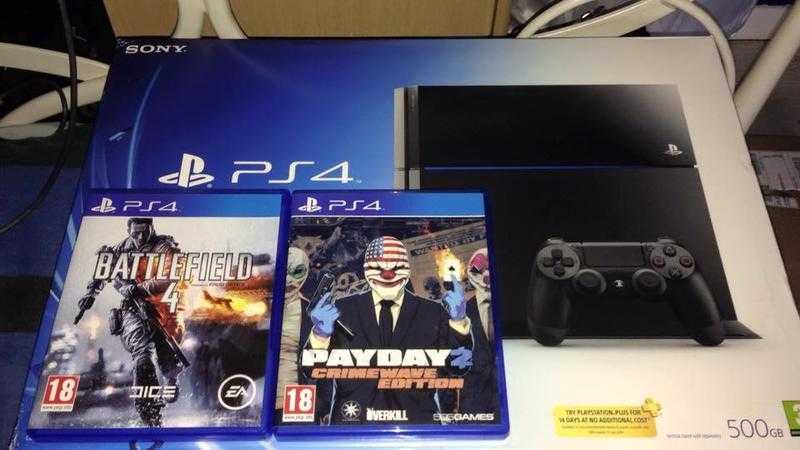 SONY PS4 500GB console with 3 games, 2 controllers and accessories