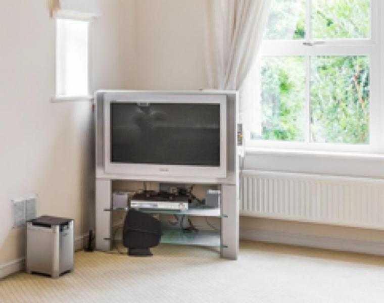 Sony TV with glass stand