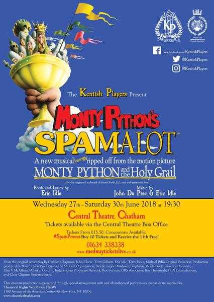 SPAMALOT - Central Theatre, Chatham 27 -30 June 2018