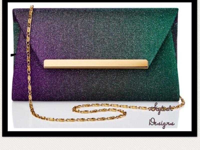 Sparkle Gold Trim Clutch Bag