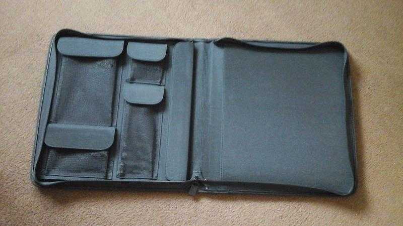 Square black craft tote suitable for carrying scrapbook pages and bits amp piece. Very good condition