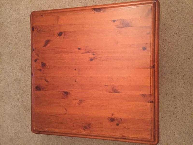 Square pine coffee table