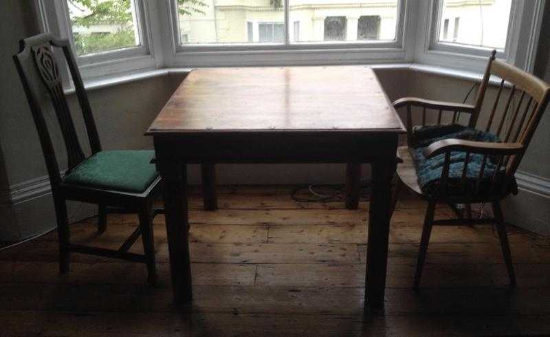 Square wooden dining room table