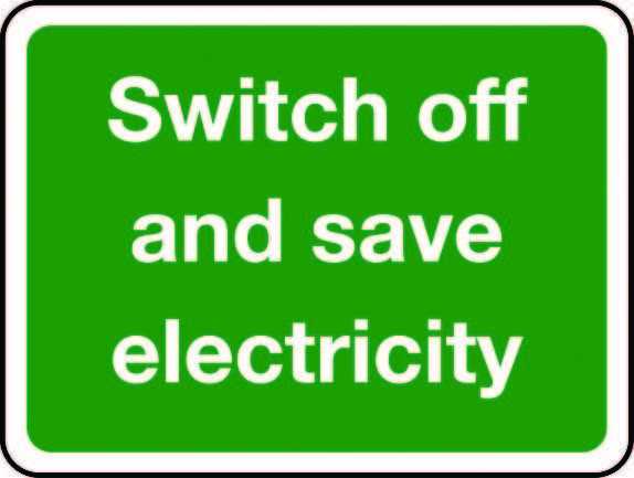 Stocksigns Switch off and save electricity sign