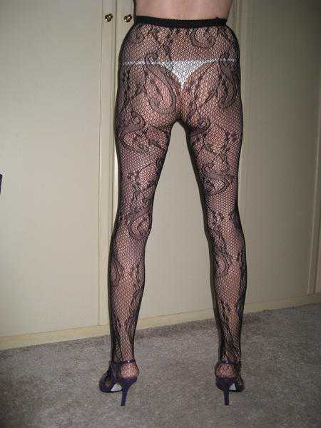 Stunning Black patterned Tights - Large