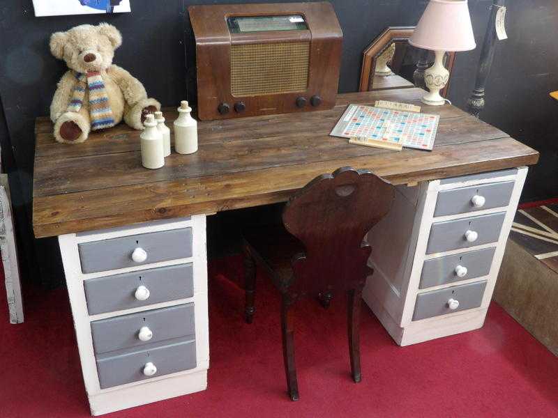 Stunning Desk With Solid Wood Top amp 8 Drawers By The RGFs Restoration Team