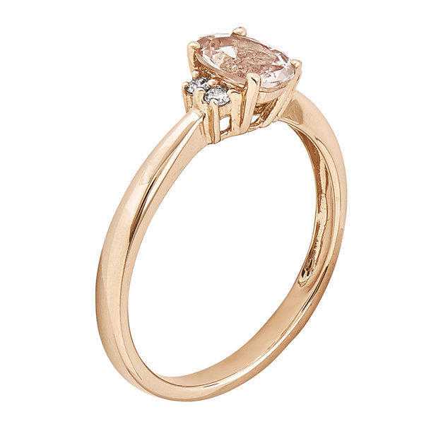 Stunning Morganite and Diamond 14 carat Rose Gold Ring