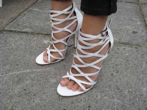 Stunning  - my worn - White - Stiletto High Heel strappy shoes - size 40