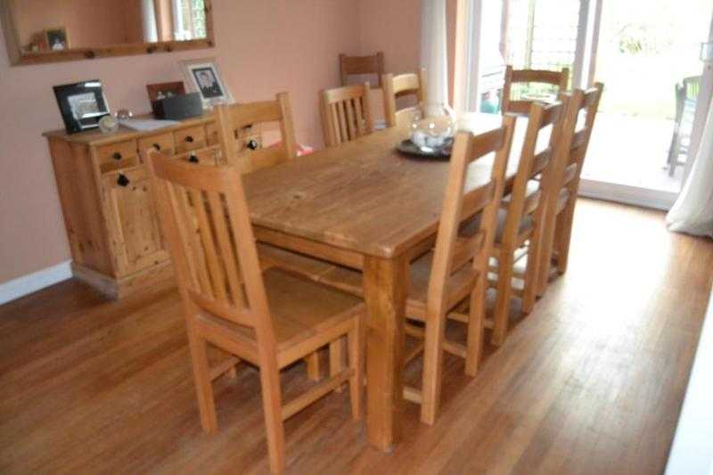 Stunning Pine Dining Room Table amp Chairs