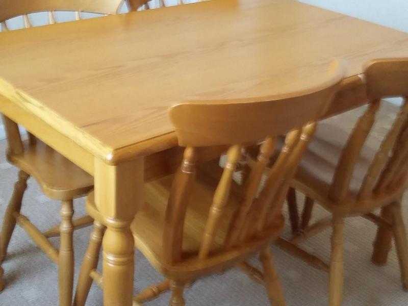 Sturdy pine table amp 4 chairs