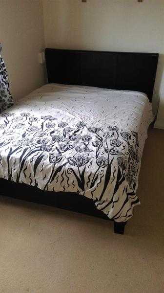 Stylish Black Faux Leather Double Bed