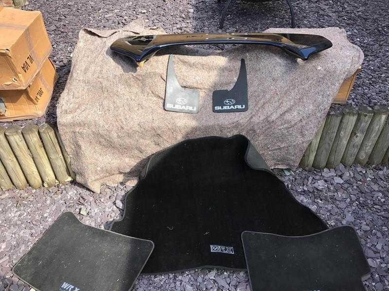 Subaru Hawkeye bits - Spoiler, front mats, boot mat amp front mud guards