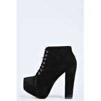 Suedette Block Heel Boot - black for 35.00