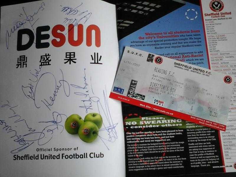 SUFC - Hand Signed Match Programme - Sheffield United - Blades