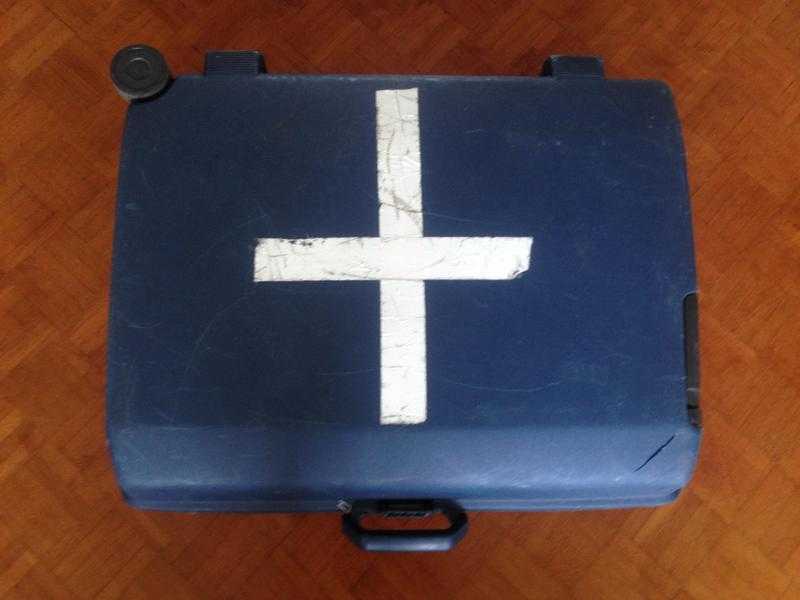 Suitcase- 2 wheels amp lock. 17quot wide x 23quot tall x 9quot deep.  Calls only