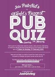 Sunday 7 February Pub Aid Quiz at The Hurst Arms Pub in Eastbourne