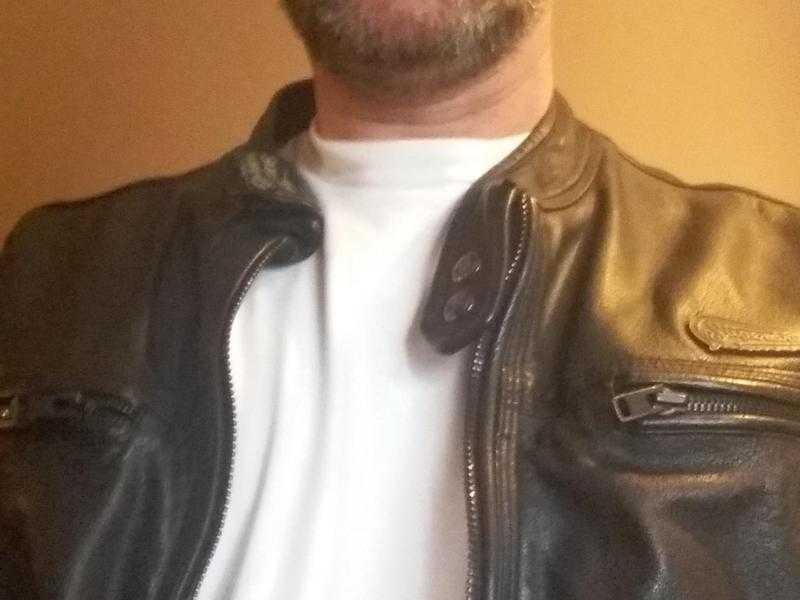 Super Dry black leather jacket