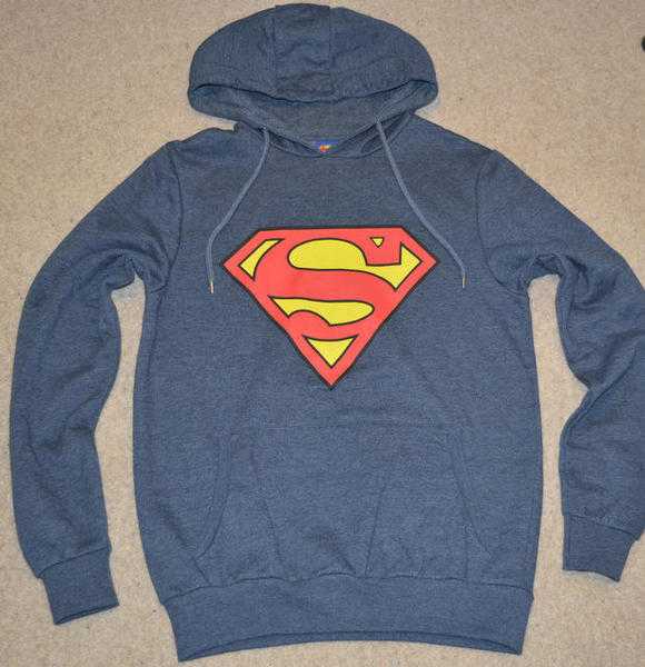 SUPERMAN blue Adult unisex TV cartoon size S men Ladies Hoodie hooded sweatshirt
