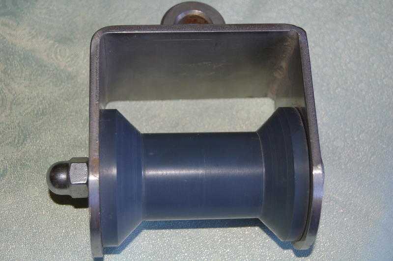 Suspended 100mm Roller in Stainless Steel for Fishing Boat, as New.