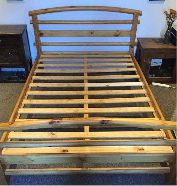 Swedish style curved pine bed frame