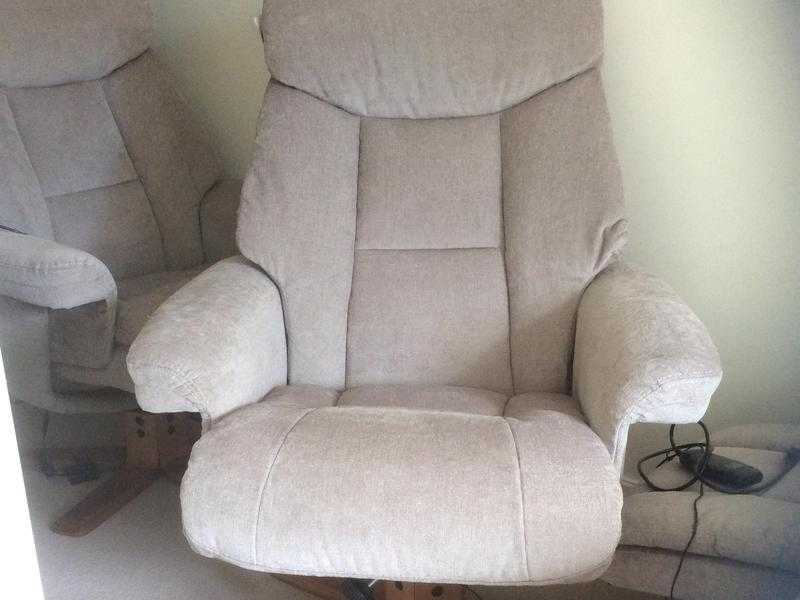 Swivel Massage chair with footstool. Colour Mink