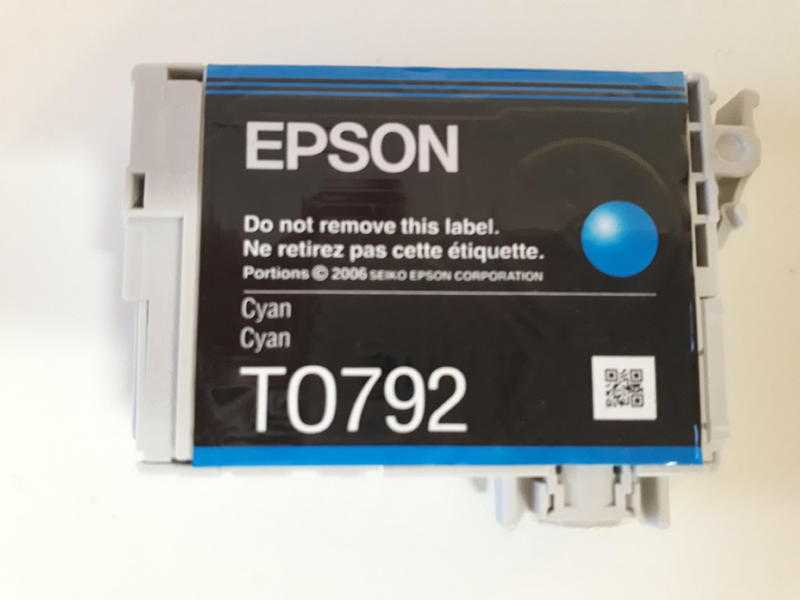 T0792 Epson Genuine  Original Cyan Ink Cartridge