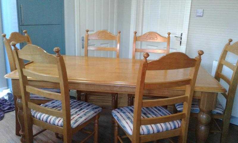 Table amp 6 chairs solid pine