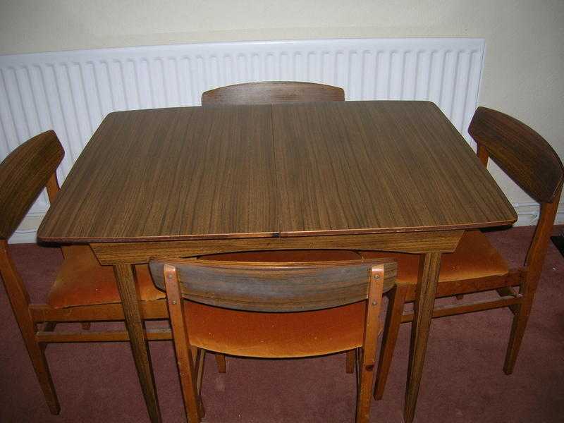 Table and four chairs